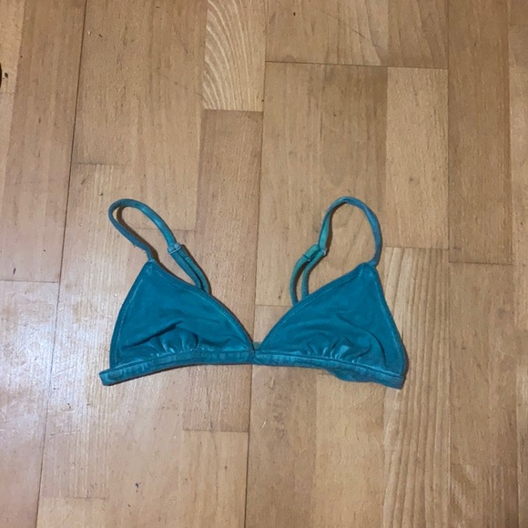 Small Velvet Green/Blue Bralette - Picture 1 of 1